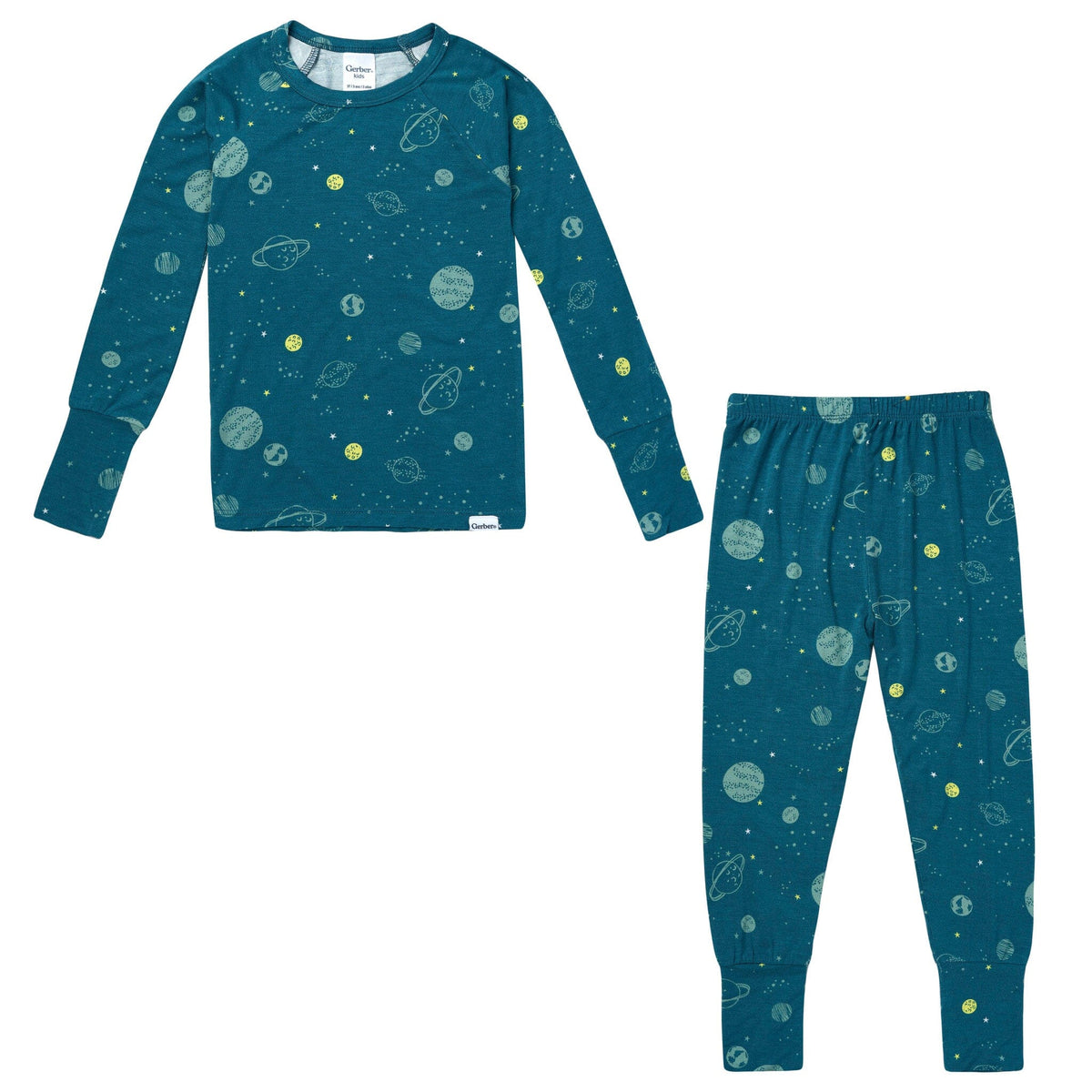 2-Piece Toddler Boys Blue Space Tight Fitting Pajamas Sleepwear Gerber® 