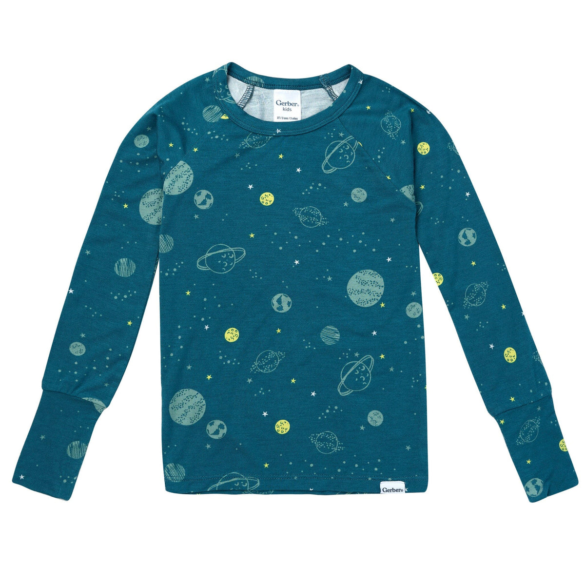2-Piece Toddler Boys Blue Space Tight Fitting Pajamas Sleepwear Gerber® 