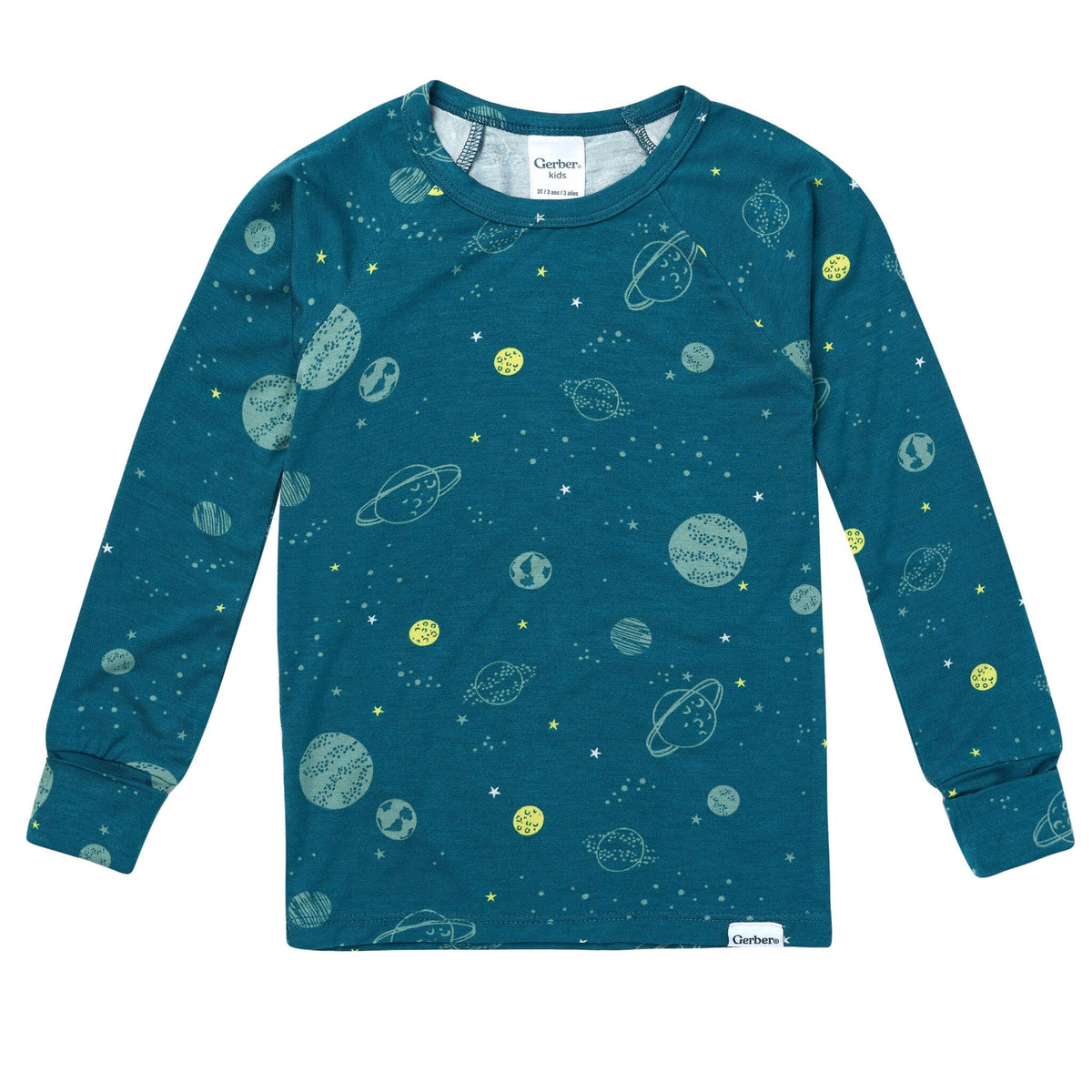 2-Piece Toddler Boys Blue Space Tight Fitting Pajamas Sleepwear Gerber® 