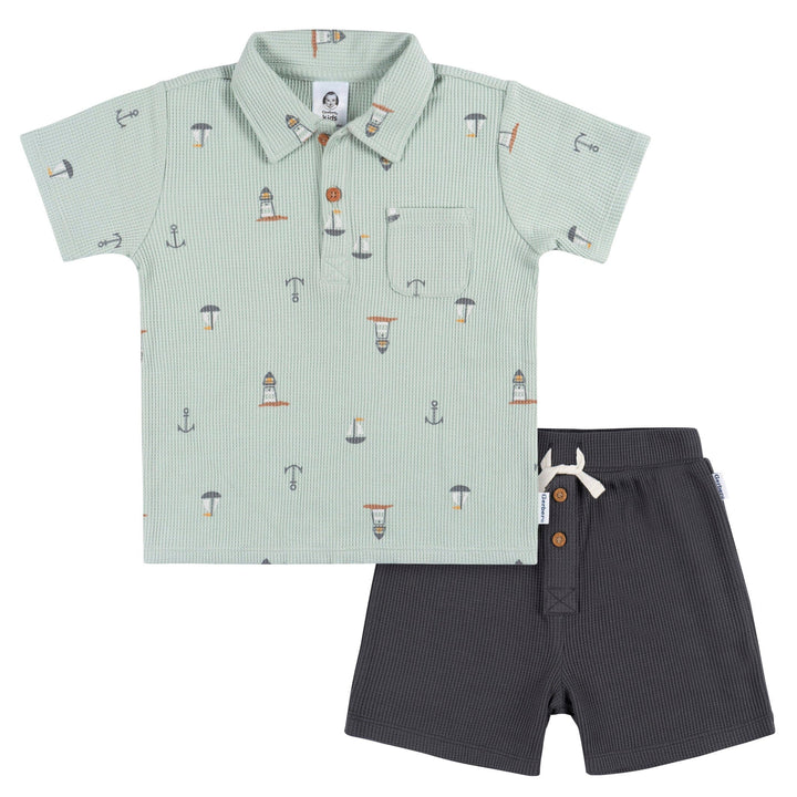 2-Piece Toddler Boys Sea Scene Shirt & Shorts Set