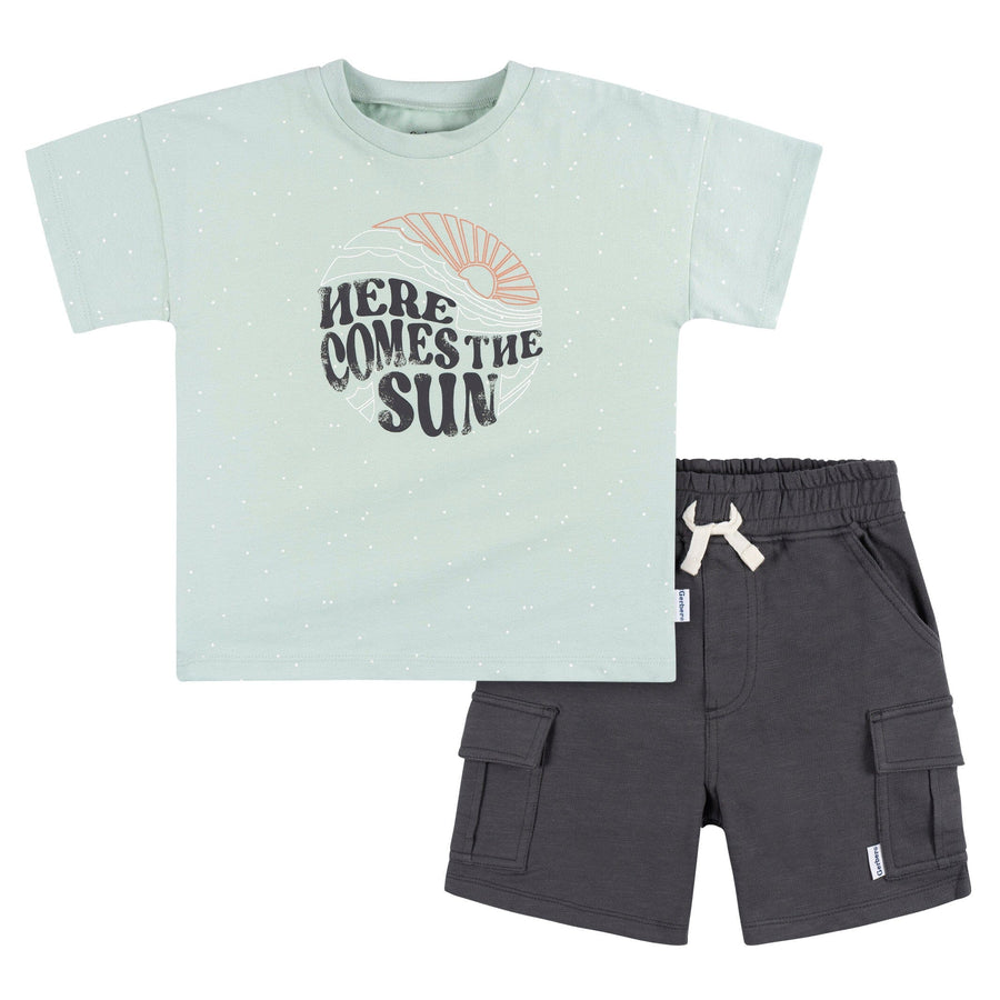 2-Piece Toddler Boys Sun Shirt & Shorts Set