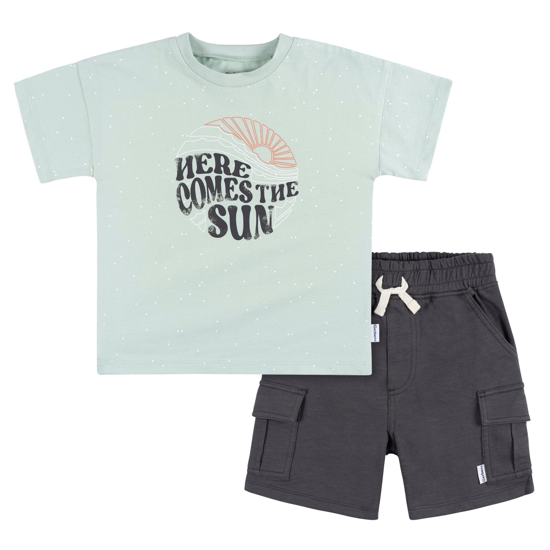 2Piece Toddler Boys Sun TShirt & Cargo Shorts Set Gerber Childrenswear