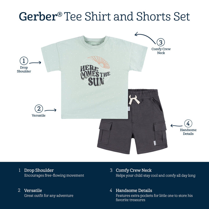 2-Piece Toddler Boys Sun Shirt & Shorts Set