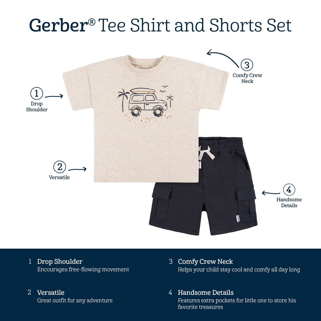 2-Piece Toddler Boys Surf Life Shirt & Shorts Set