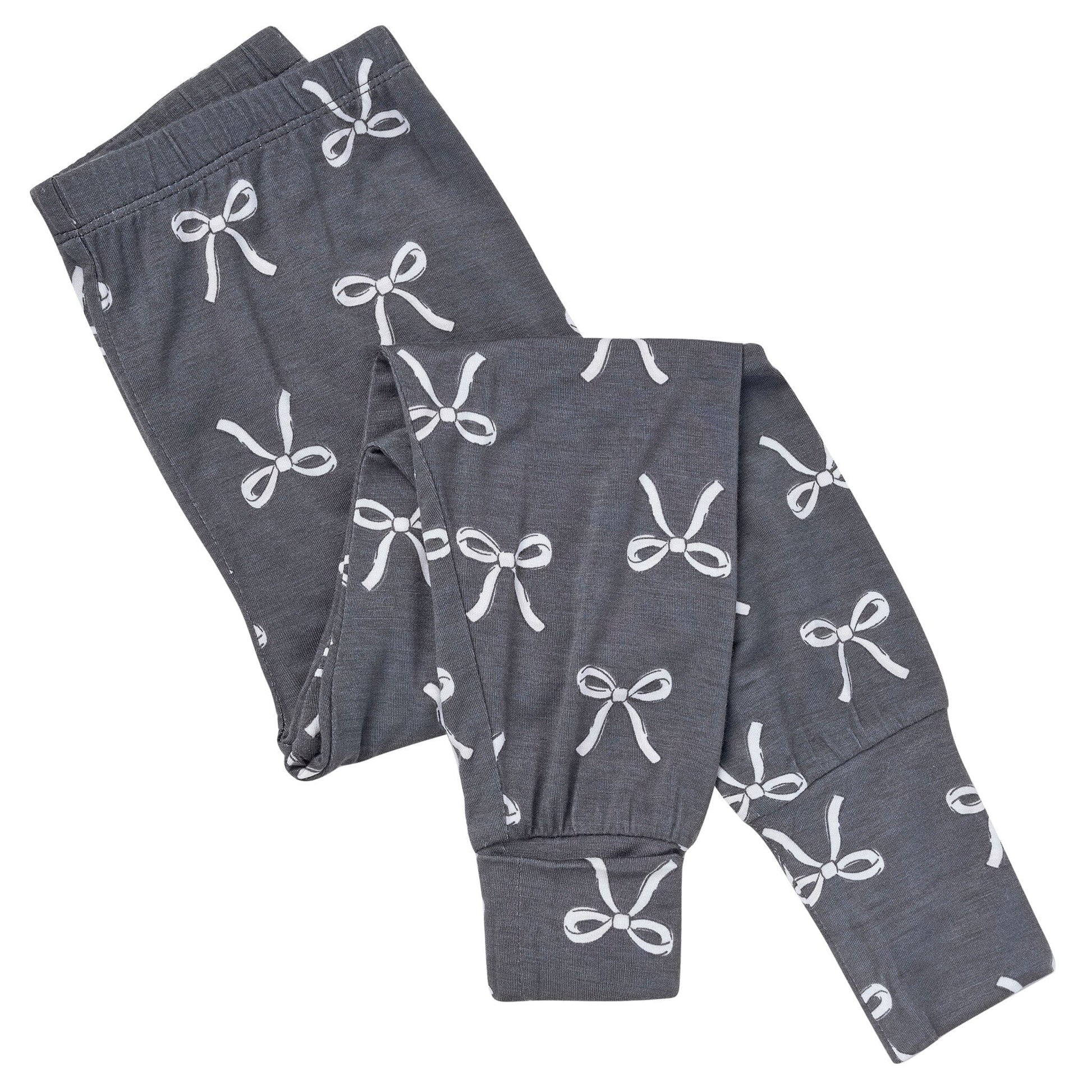 2-Piece Toddler Girls Gray Bow Tight Fitting Pajamas Sleepwear Gerber® 