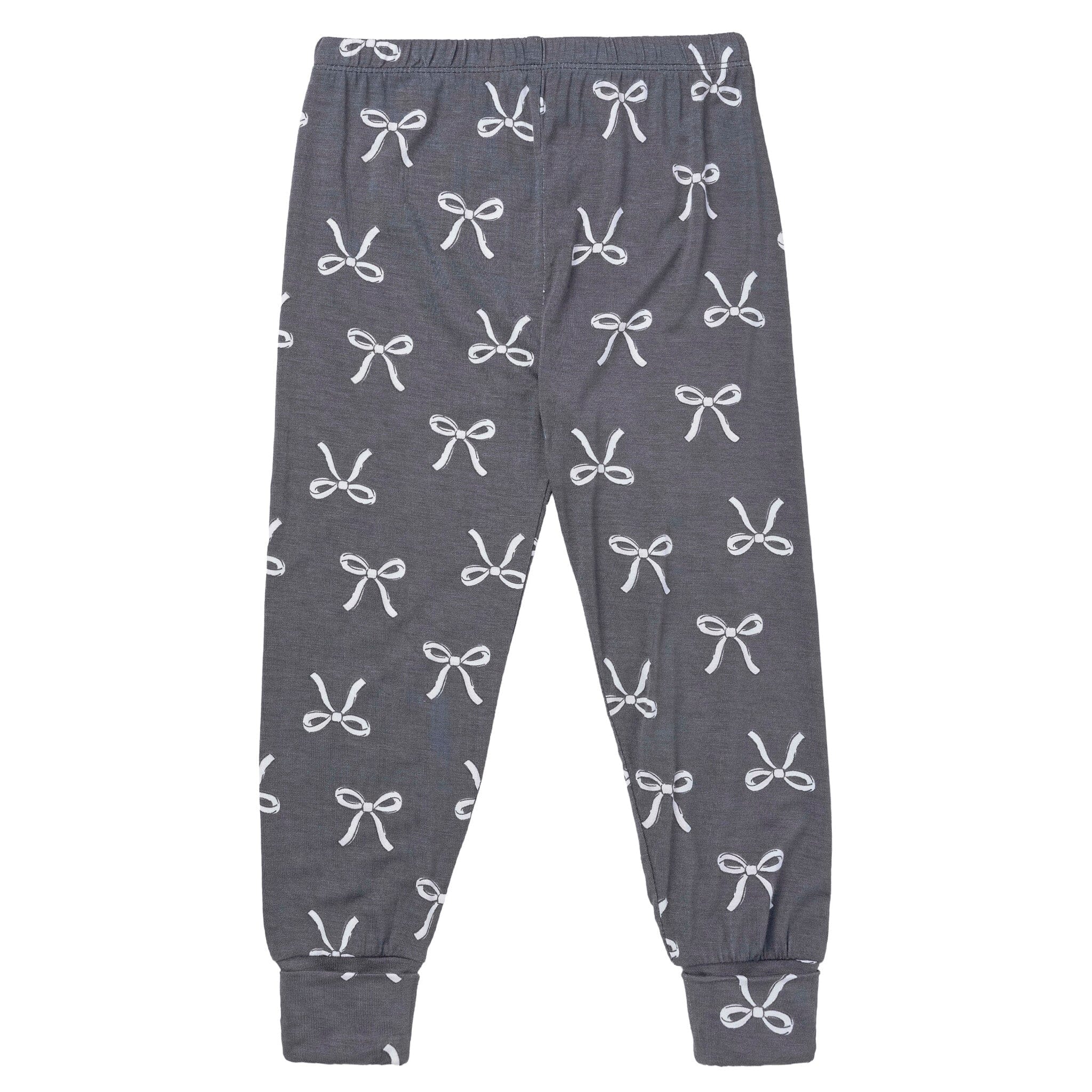 2-Piece Toddler Girls Gray Bow Tight Fitting Pajamas Sleepwear Gerber® 