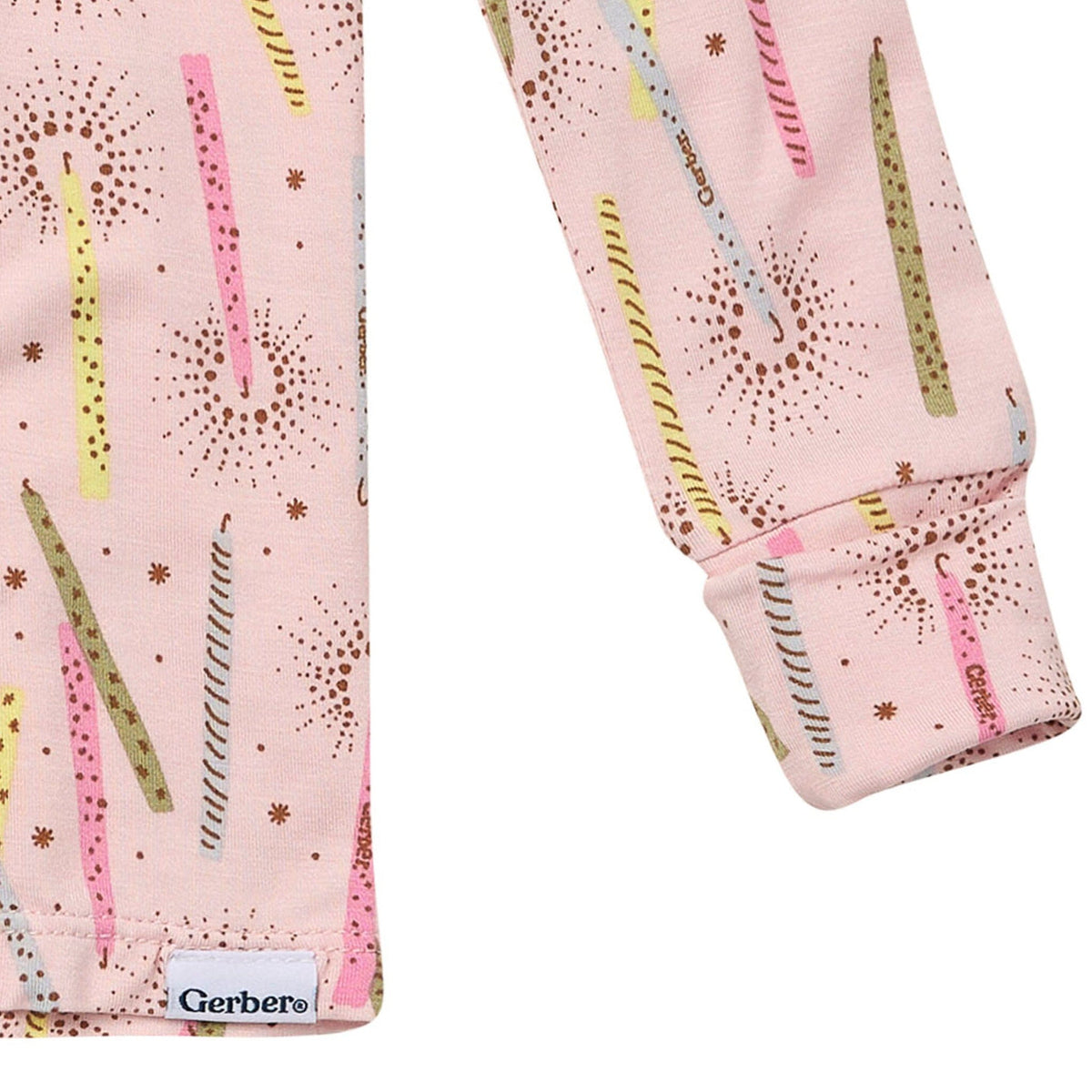 2-Piece Toddler Girls Pink Candle Tight Fitting Pajamas Sleepwear Gerber® 