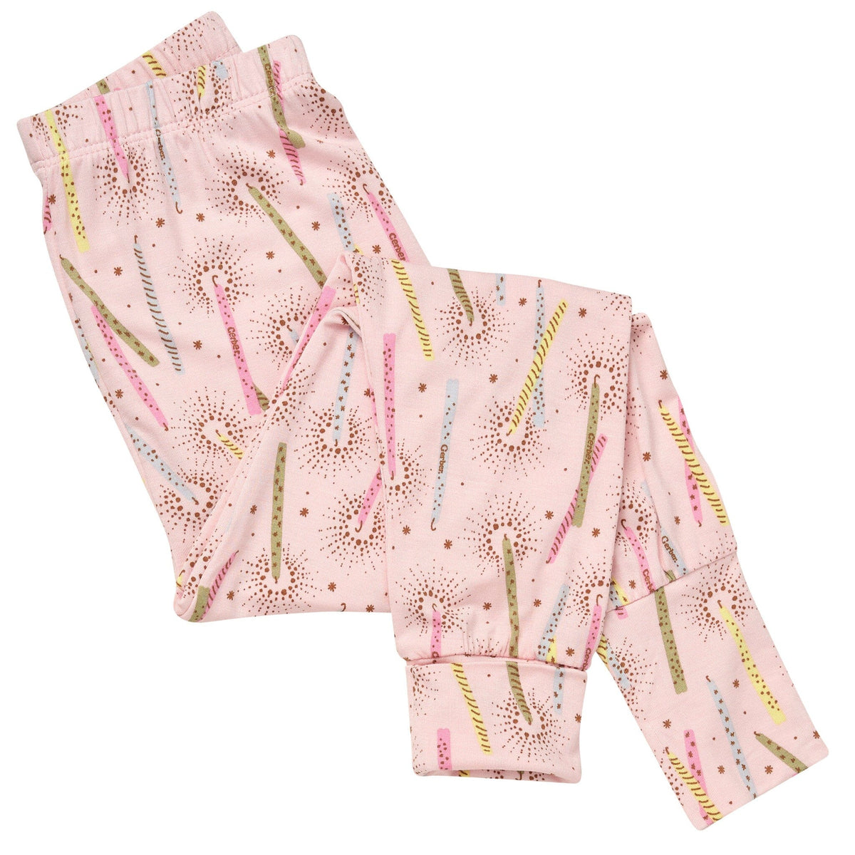 2-Piece Toddler Girls Pink Candle Tight Fitting Pajamas Sleepwear Gerber® 