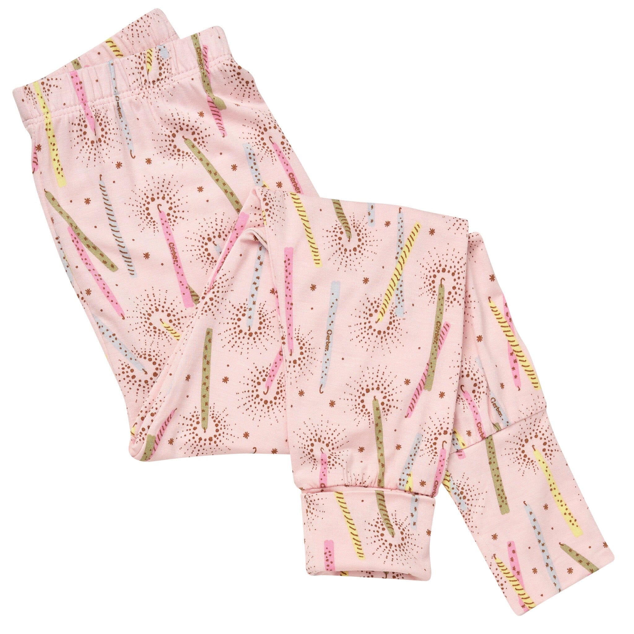 2-Piece Toddler Girls Pink Candle Tight Fitting Pajamas Sleepwear Gerber® 