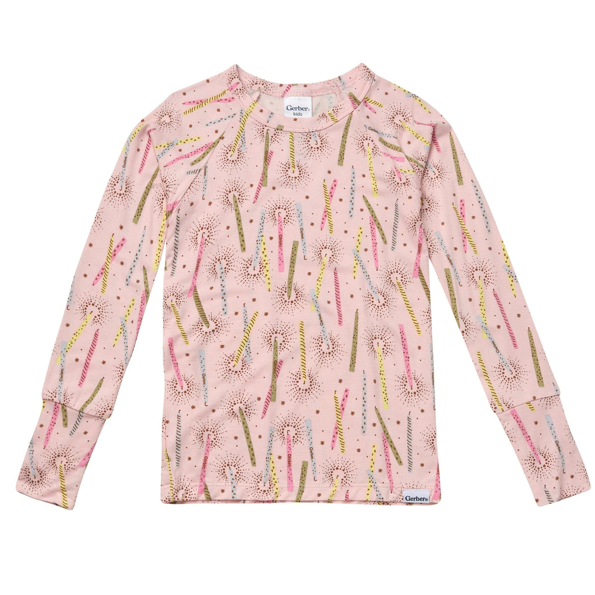 2-Piece Toddler Girls Pink Candle Tight Fitting Pajamas Sleepwear Gerber® 