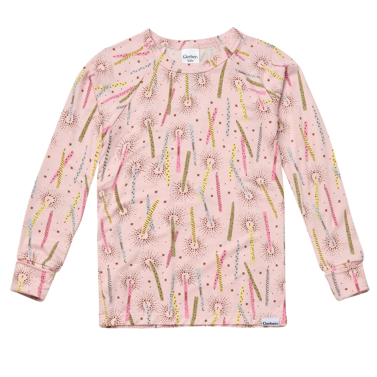 2-Piece Toddler Girls Pink Candle Tight Fitting Pajamas Sleepwear Gerber® 