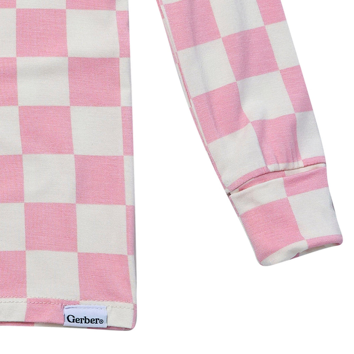 2-Piece Toddler Girls Pink Check Tight Fitting Pajamas Sleepwear Gerber® 