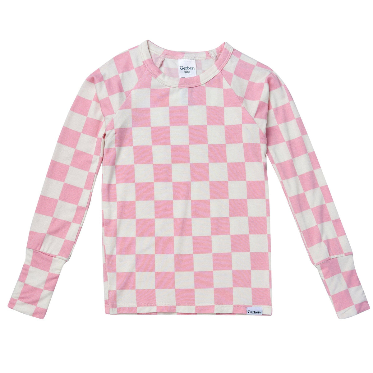 2-Piece Toddler Girls Pink Check Tight Fitting Pajamas Sleepwear Gerber® 