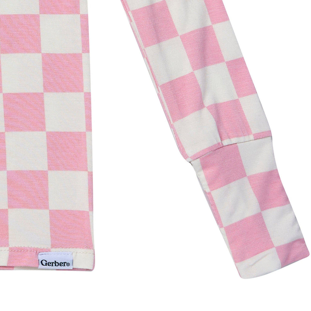 2-Piece Toddler Girls Pink Check Tight Fitting Pajamas Sleepwear Gerber® 