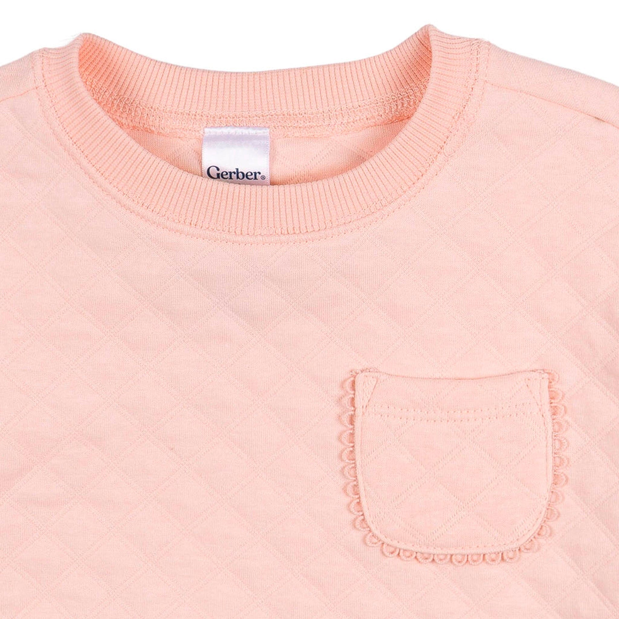 2-Piece Toddler Girls Pink Quilted Top & Flare Legging Set