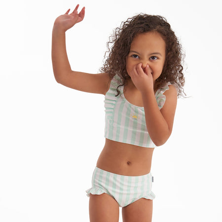 2-Piece Toddler Girls UPF 50+ Stripe Swimsuit Set