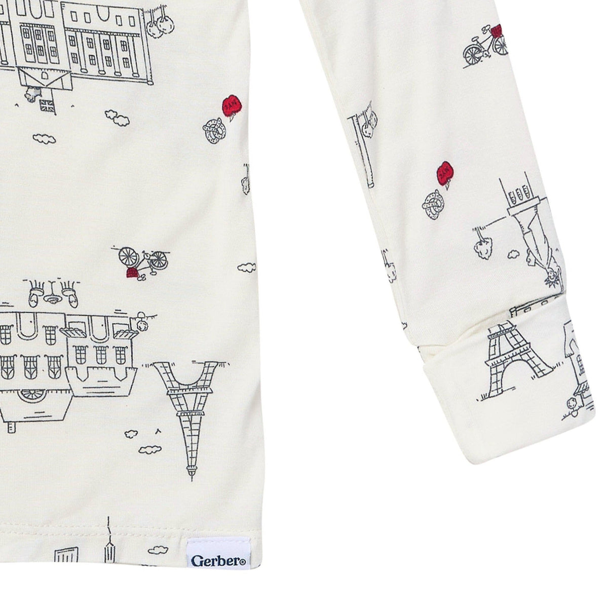 2-Piece Toddler Neutral Ivory City Tight Fitting Pajamas Sleepwear Gerber® 