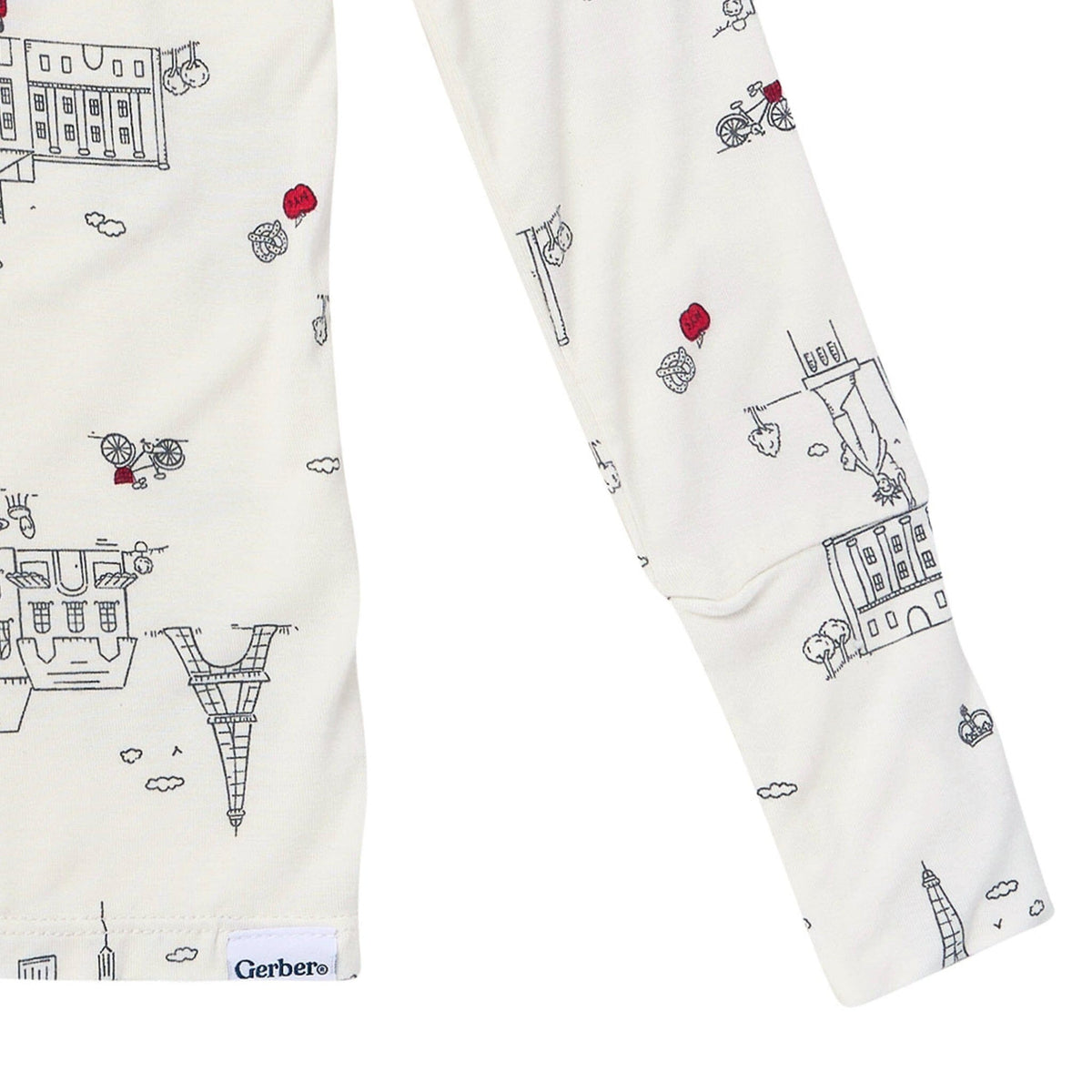 2-Piece Toddler Neutral Ivory City Tight Fitting Pajamas Sleepwear Gerber® 