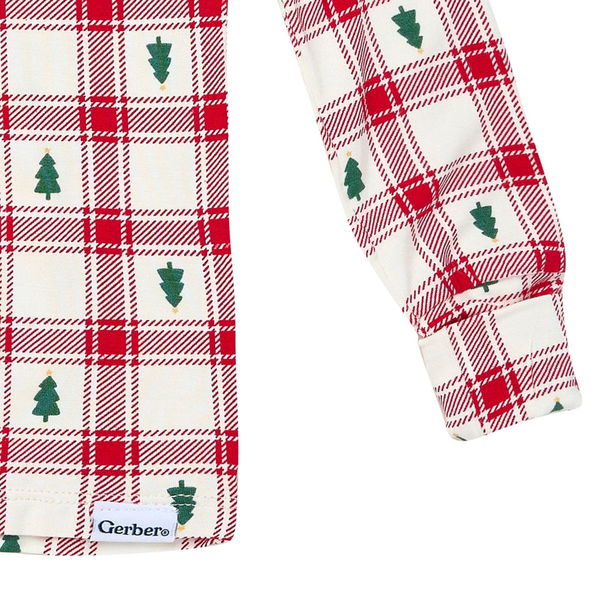 2-Piece Toddler Neutral Plaid Tree Tight Fitting Pajamas Sleepwear Gerber® 