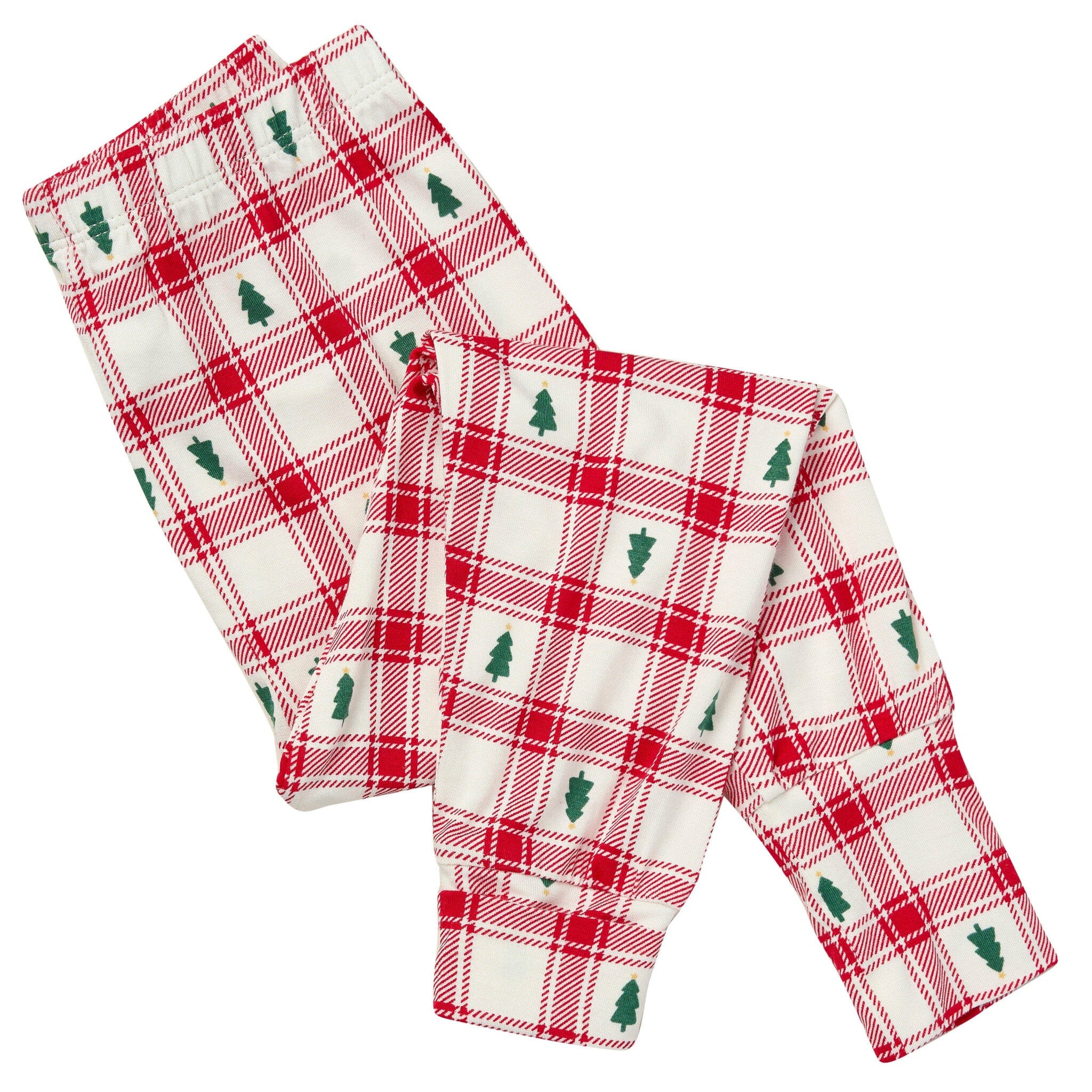 2-Piece Toddler Neutral Plaid Tree Tight Fitting Pajamas Sleepwear Gerber® 