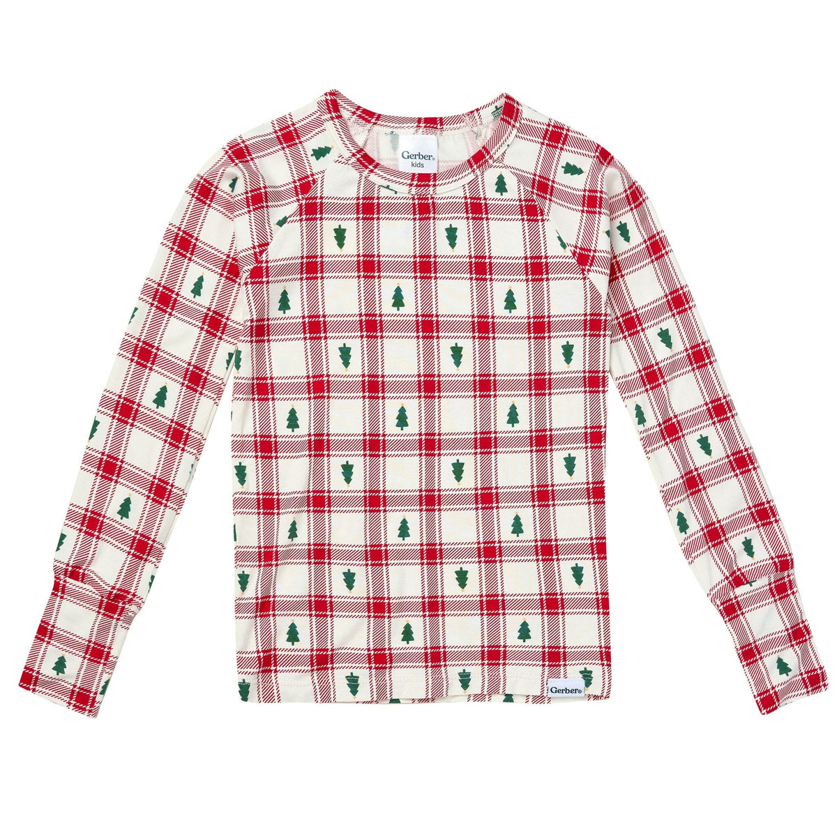 2-Piece Toddler Neutral Plaid Tree Tight Fitting Pajamas Sleepwear Gerber® 