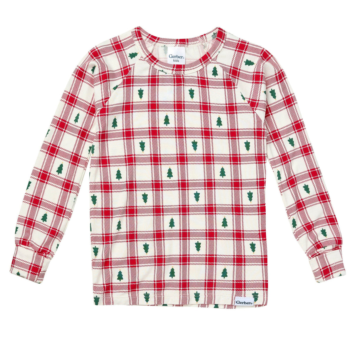 2-Piece Toddler Neutral Plaid Tree Tight Fitting Pajamas Sleepwear Gerber® 