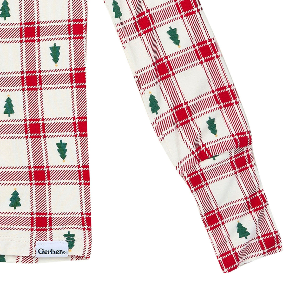 2-Piece Toddler Neutral Plaid Tree Tight Fitting Pajamas Sleepwear Gerber® 