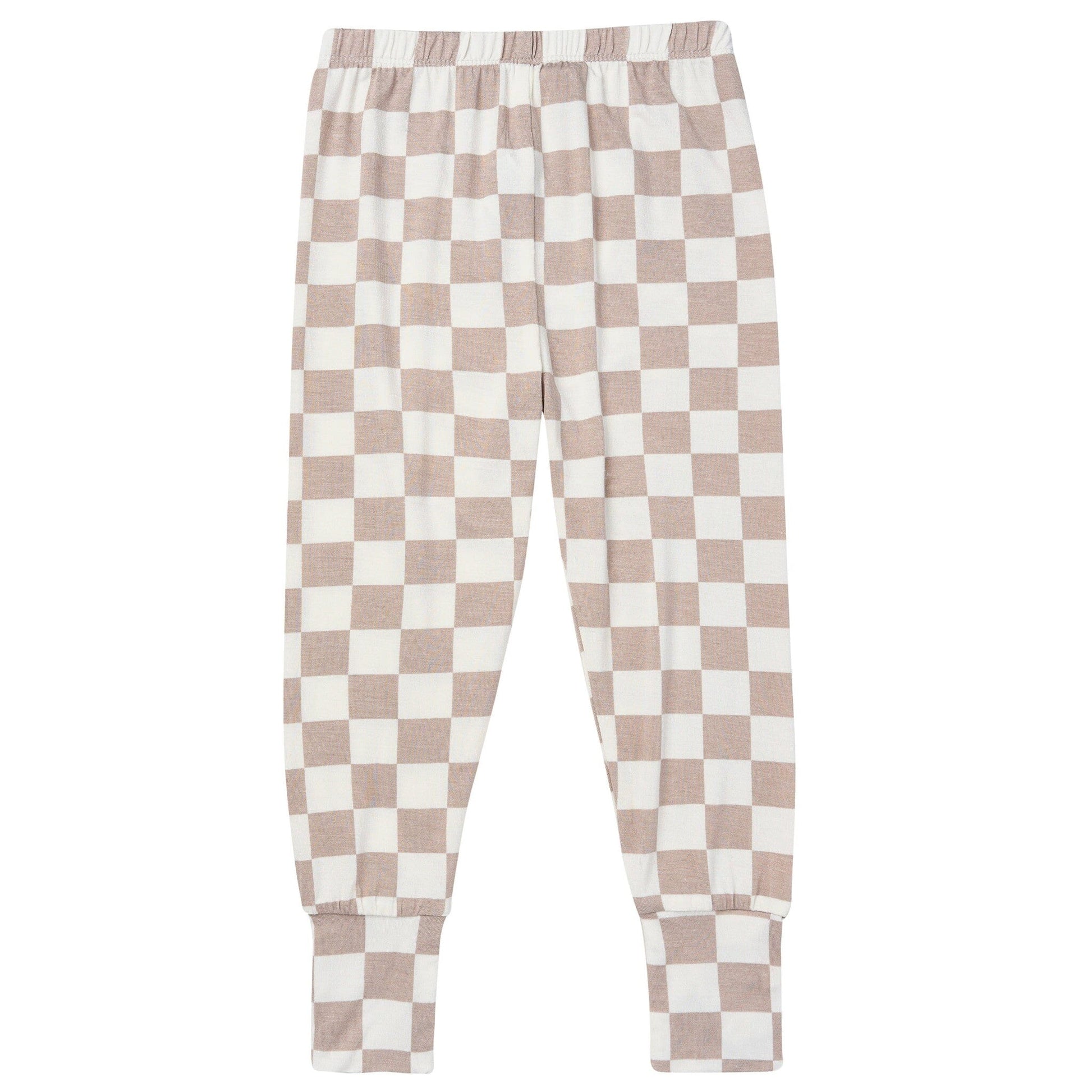 2-Piece Toddler Neutral Taupe Check Tight Fitting Pajamas Sleepwear Gerber® 