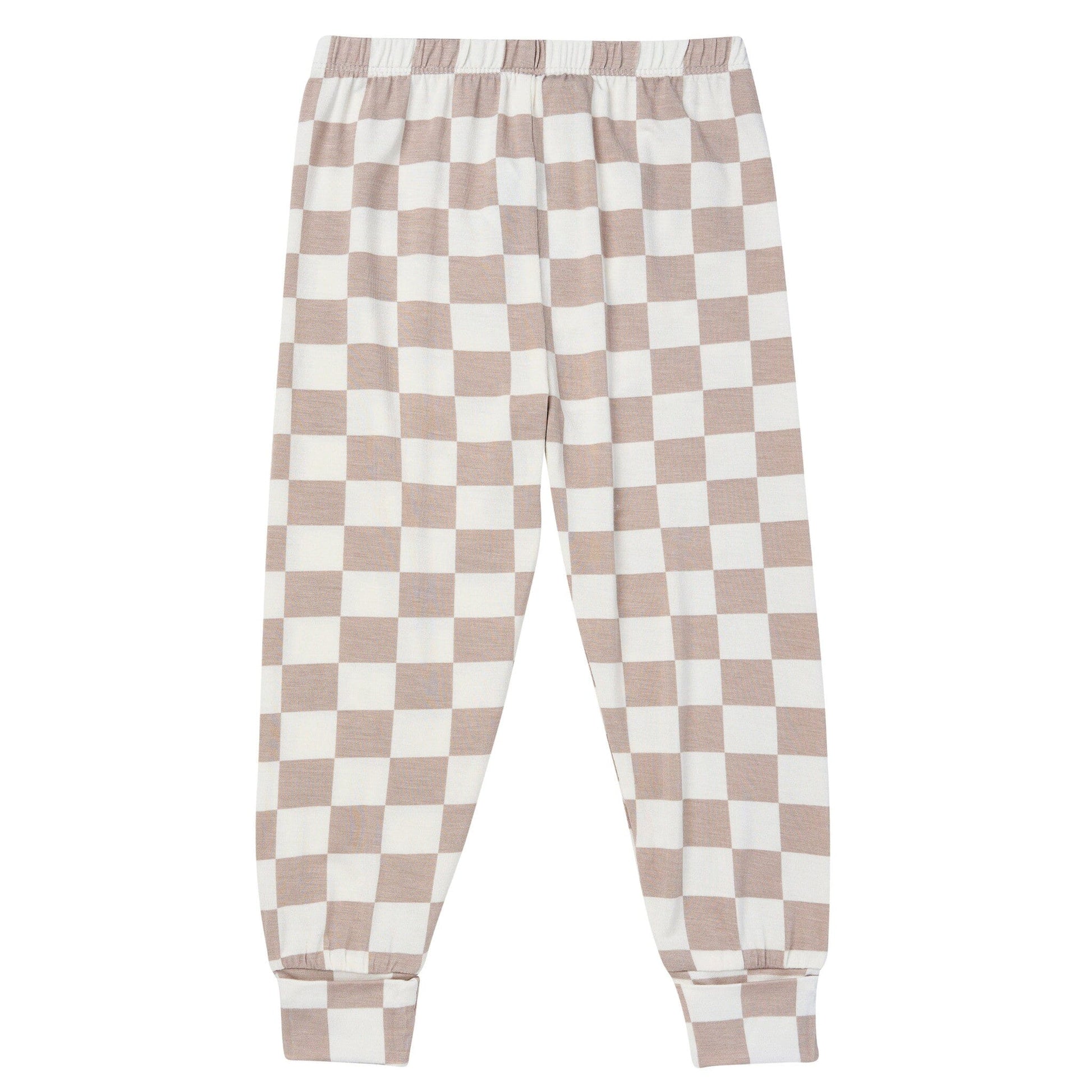 2-Piece Toddler Neutral Taupe Check Tight Fitting Pajamas Sleepwear Gerber® 