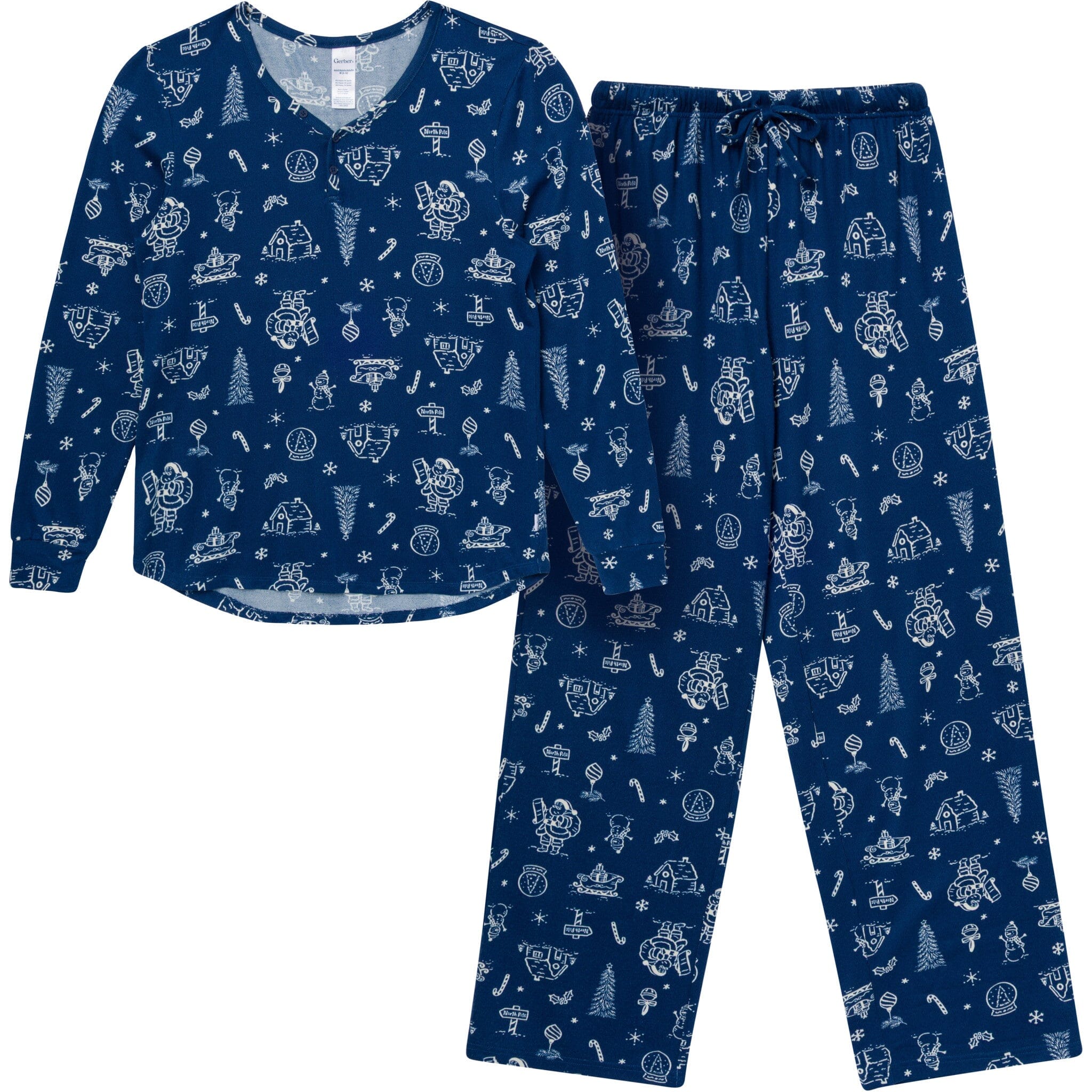 2-Piece Women's Navy Toile Hacci Pajamas Sleepwear Gerber® 