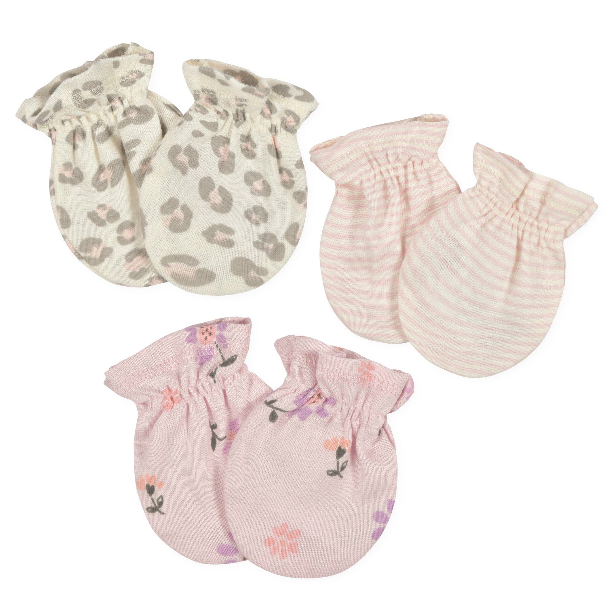 3- Baby Girls Ballerina No Scratch Mittens
