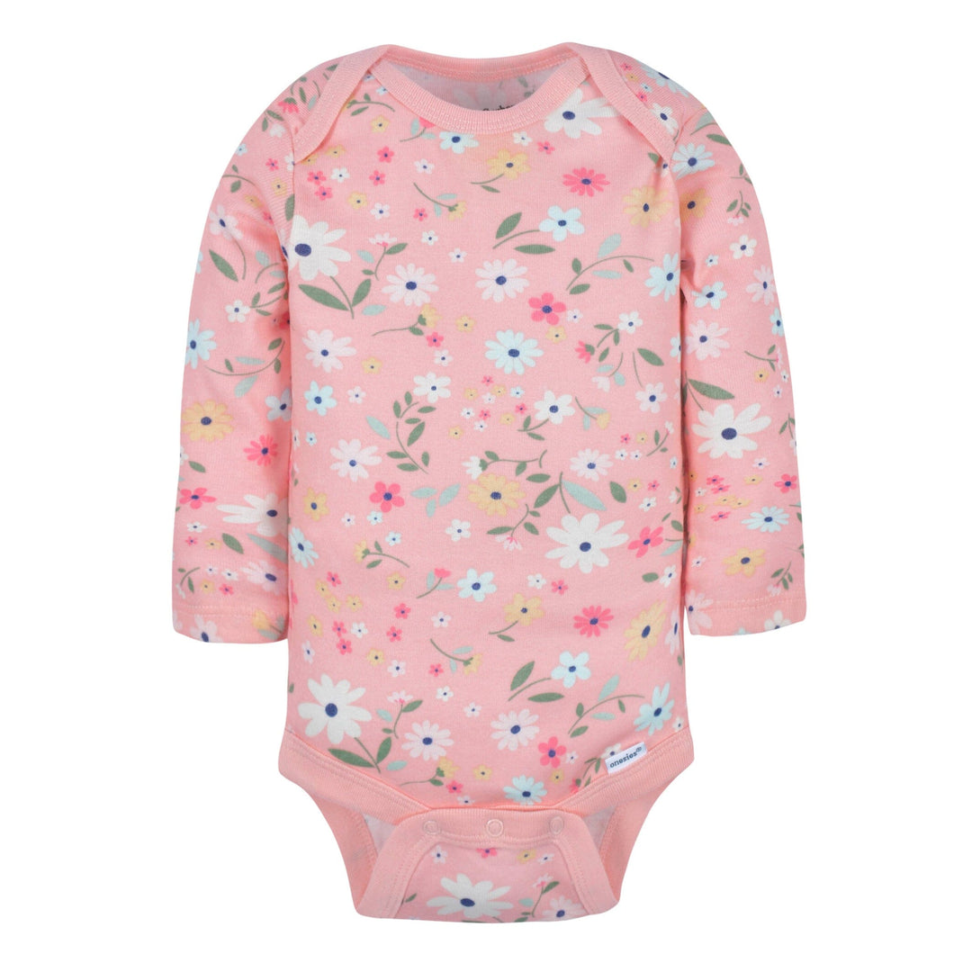 3- Baby Girls Fox Long Sleeve Onesies® Bodysuits
