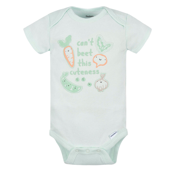 3- Baby Neutral Vegetables Short Sleeve Onesies® Bodysuits