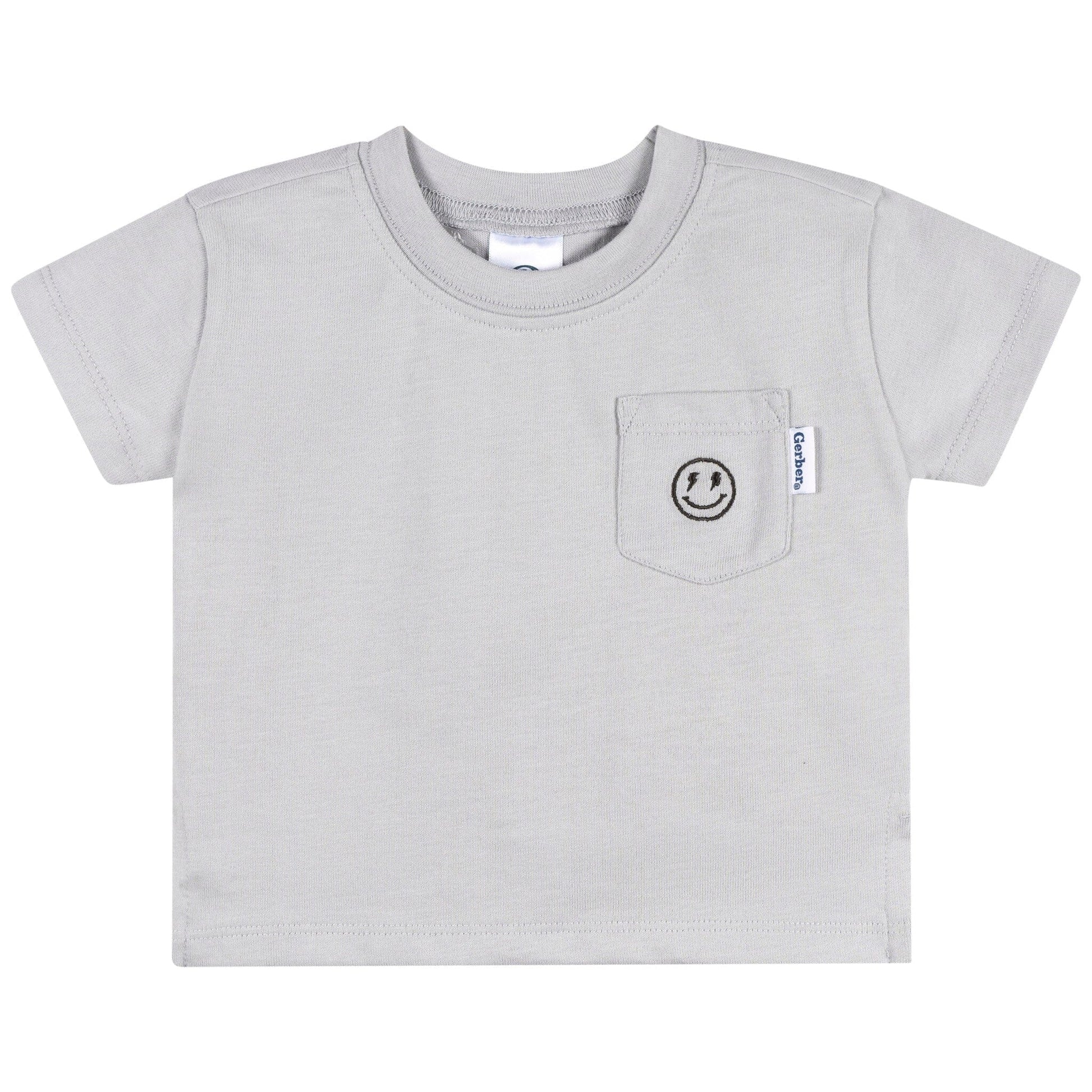 3-Pack Baby & Toddler Boys Black, Gray and White Short Sleeve T-Shirts tops Gerber® 