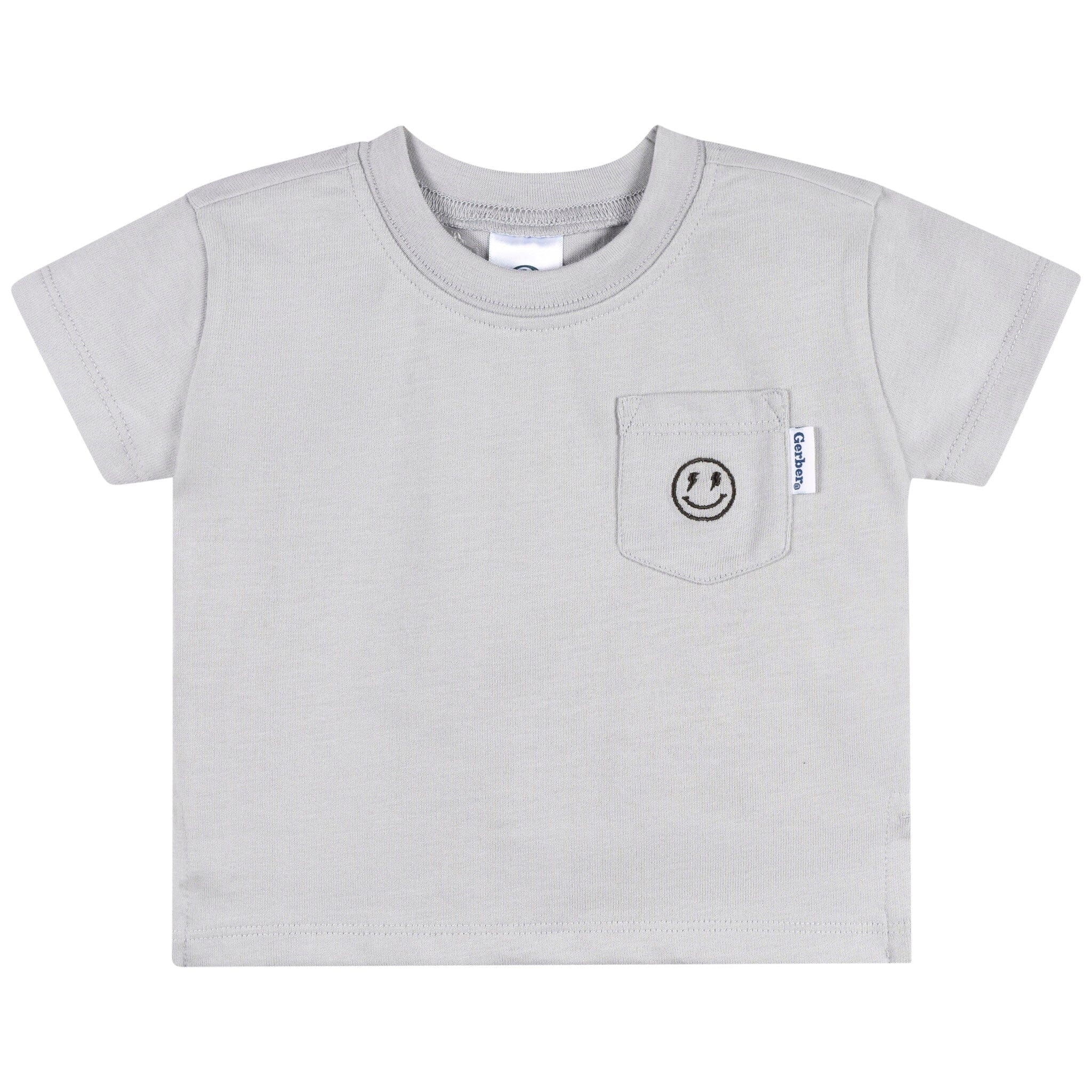 3-Pack Baby & Toddler Boys Black, Gray and White Short Sleeve T-Shirts tops Gerber® 