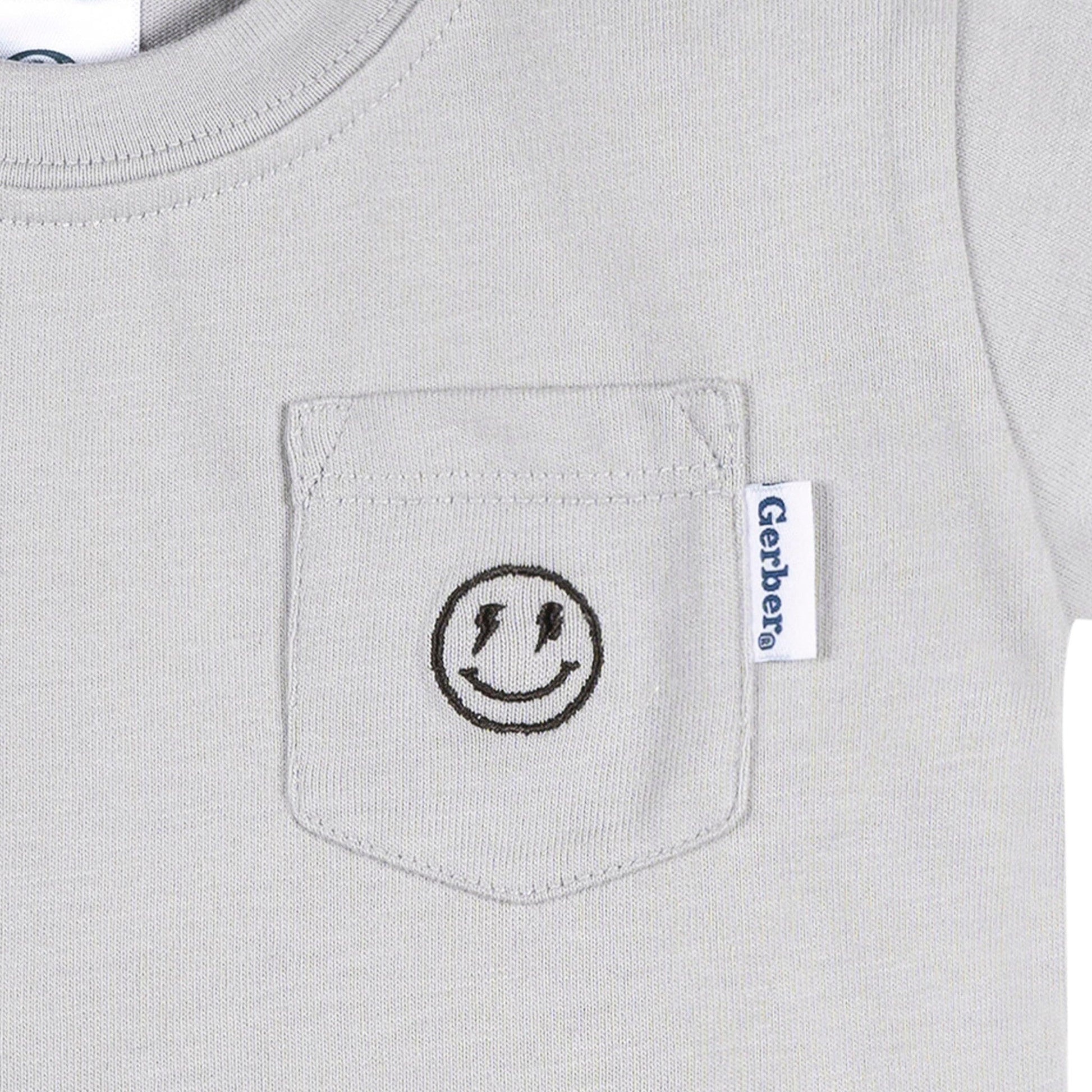 3-Pack Baby & Toddler Boys Black, Gray and White Short Sleeve T-Shirts tops Gerber® 