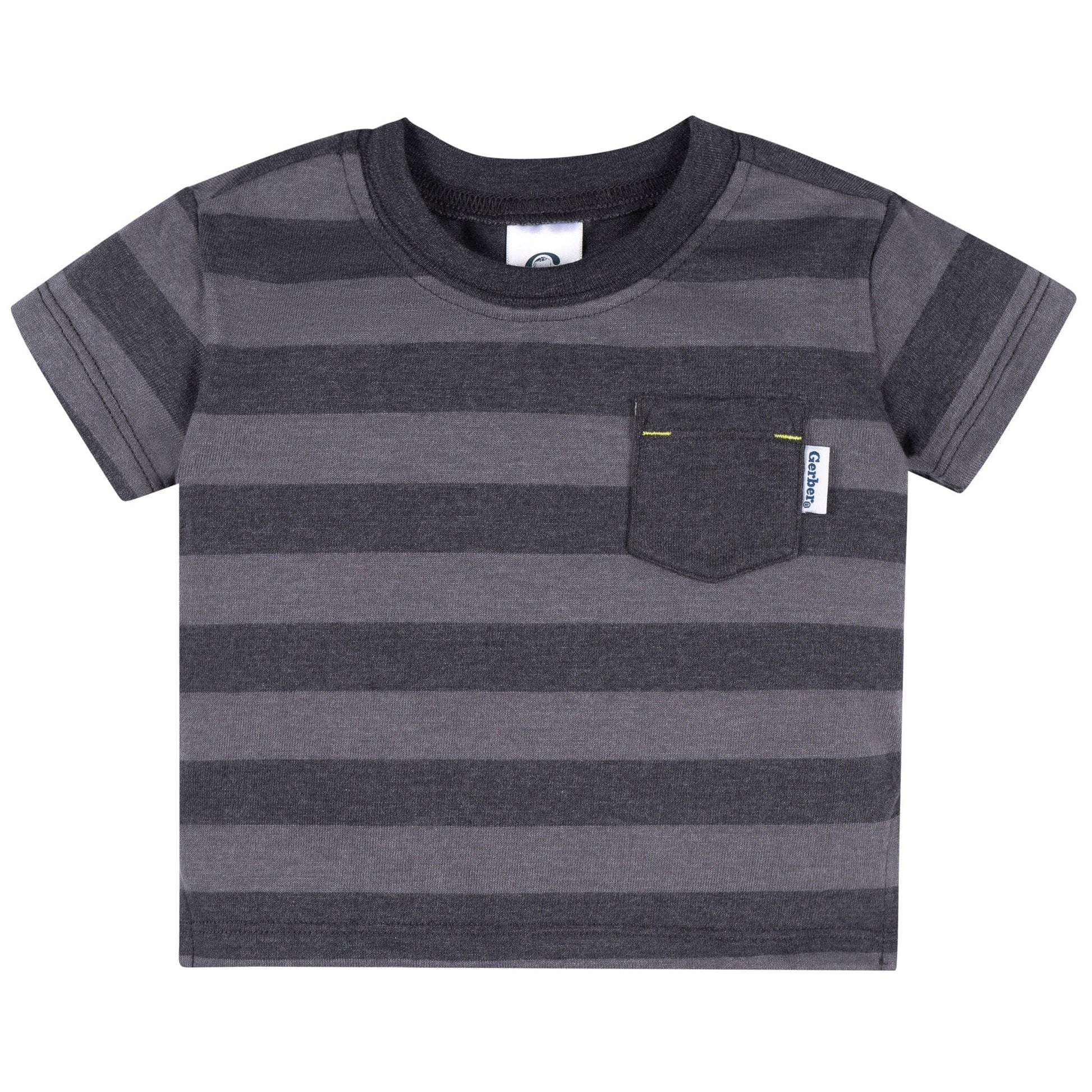 3-Pack Baby & Toddler Boys Blue and Gray Short Sleeve T-Shirts tops Gerber® 