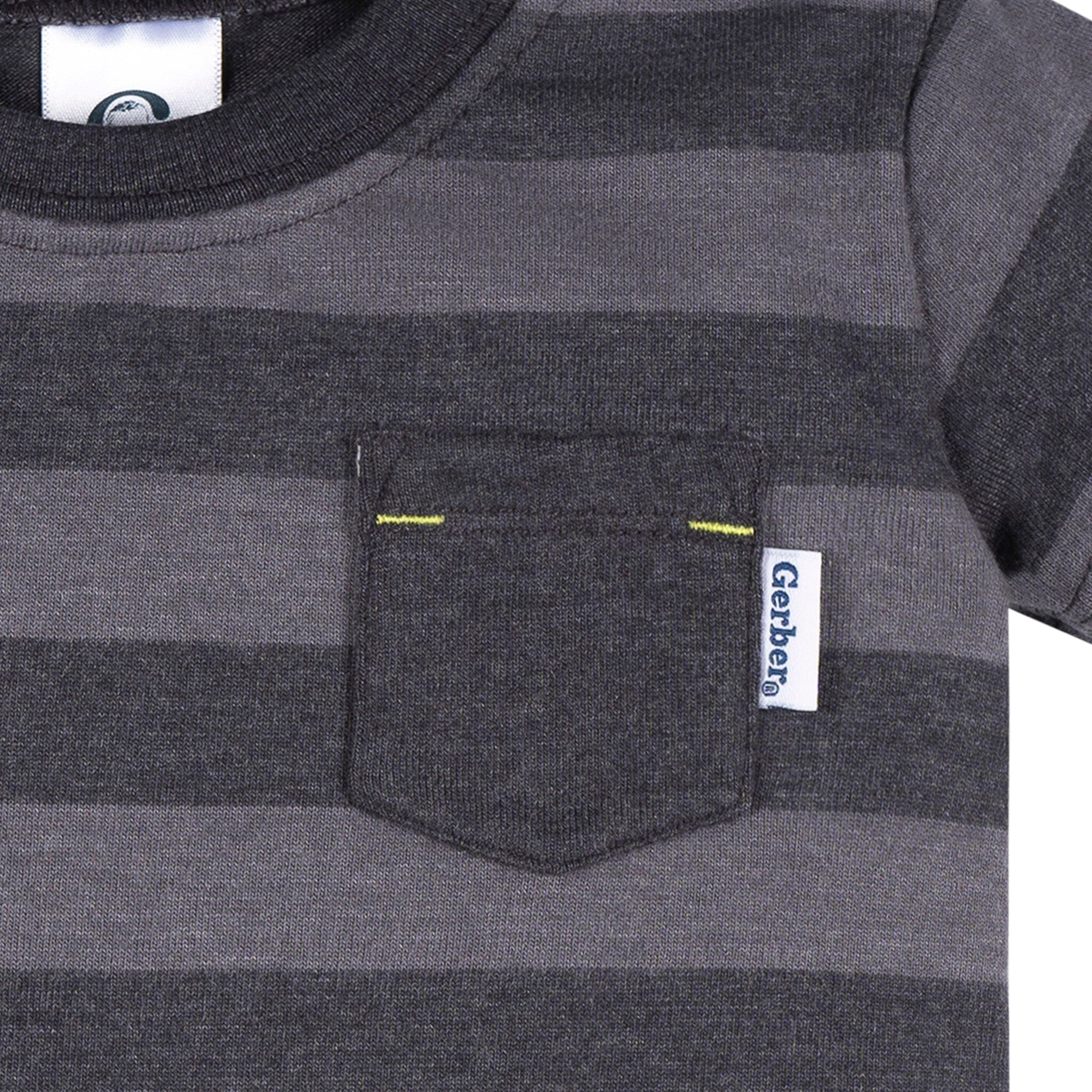 3-Pack Baby & Toddler Boys Blue and Gray Short Sleeve T-Shirts tops Gerber® 