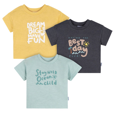 3-Pack Baby & Toddler Boys Ocean Child Short Sleeve Graphic T-Shirts