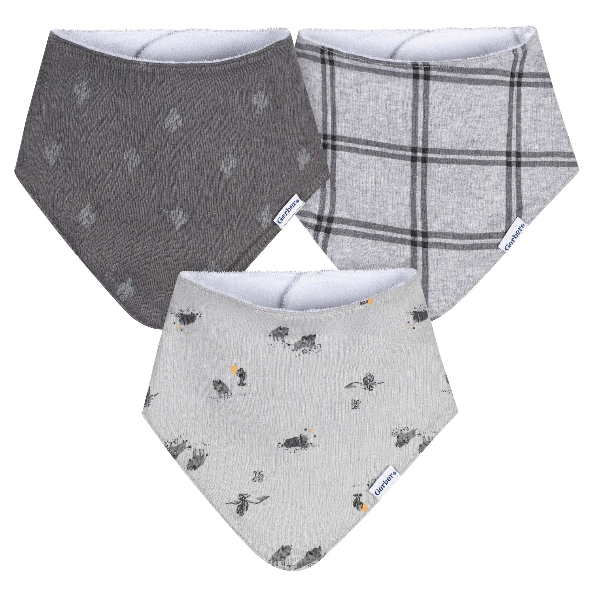 3-Pack Baby Boys Buffalo Bandana Bib Bibs & Burp Cloths Gerber® 