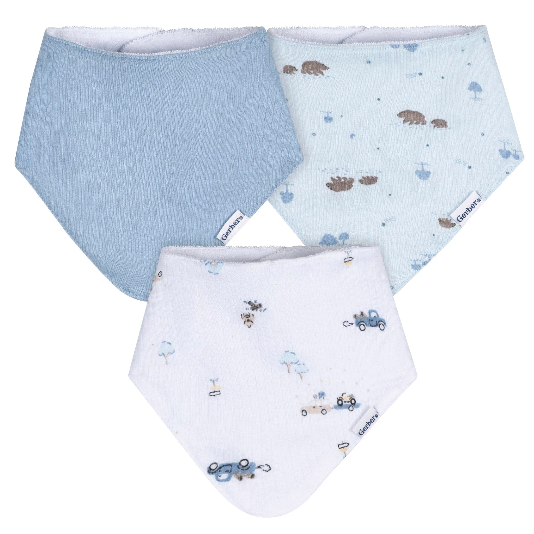3-Pack Baby Boys Road Trip Bandana Bib Bibs & Burp Cloths Gerber® 