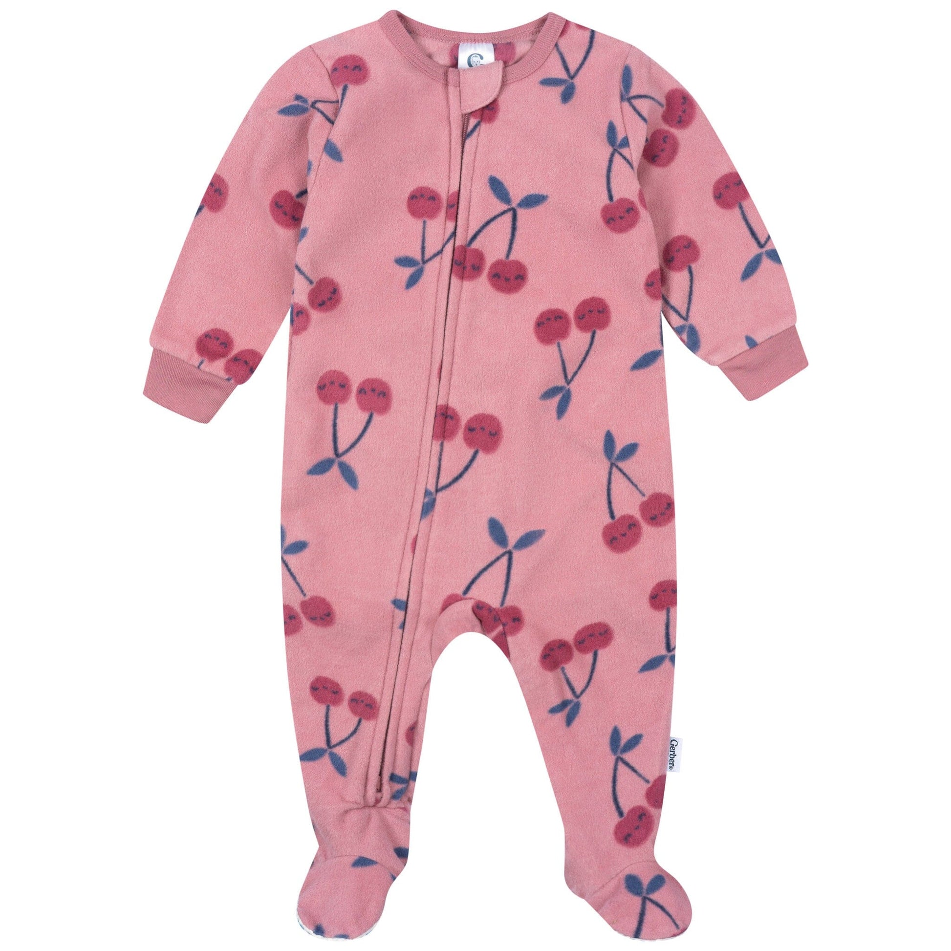 3-Pack Baby & Toddler Girls Cherries Footless Fleece Pajamas Sleepwear Gerber® 