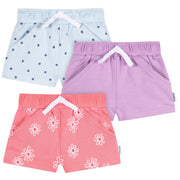3-Pack Baby & Toddler Girls Coral Floral Knit Shorts Pants & Bottoms Gerber® 