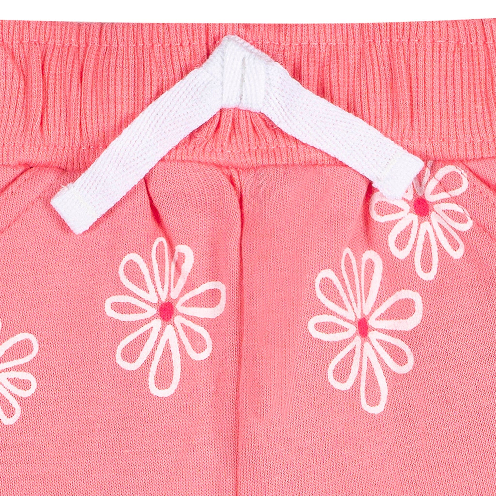 3-Pack Baby & Toddler Girls Coral Floral Knit Shorts Pants & Bottoms Gerber® 