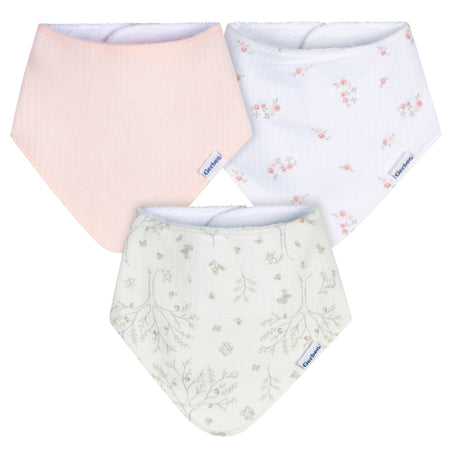 3-Pack Baby Girls Deer Bandana Bib