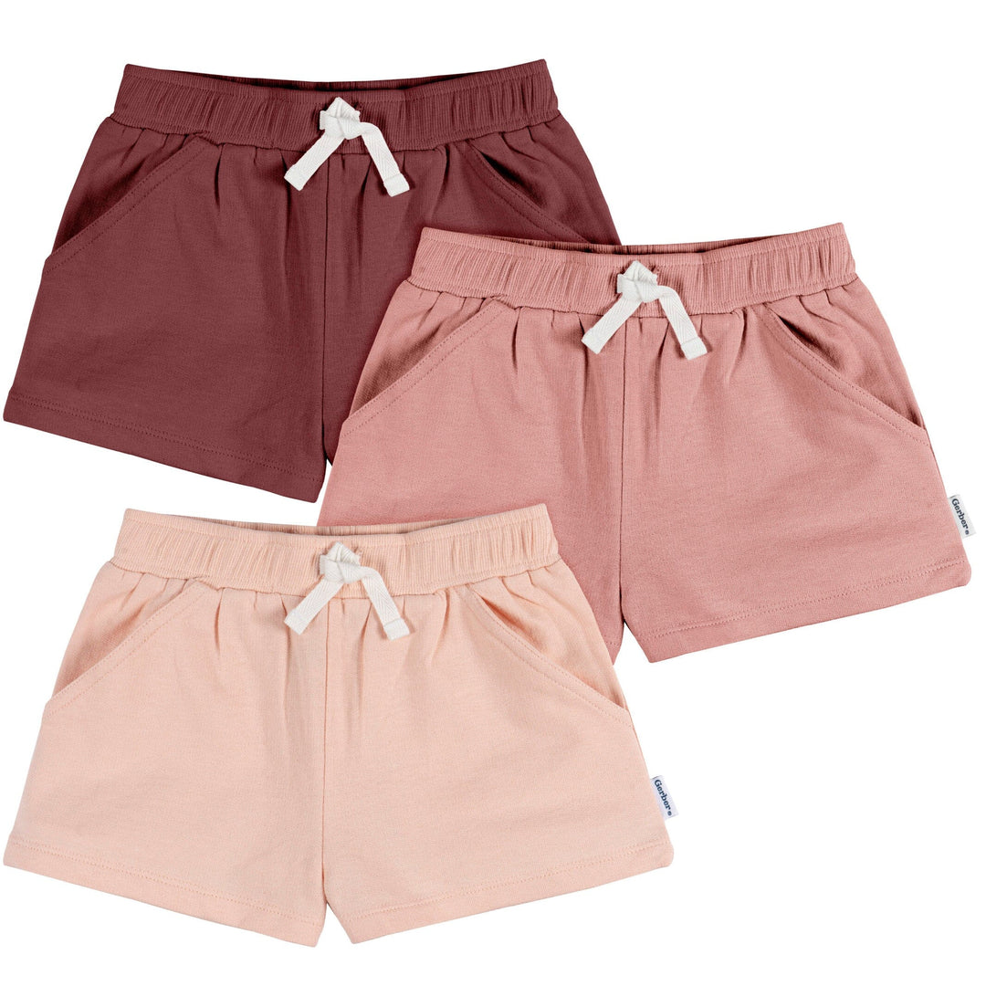 3-Pack Baby & Toddler Girls Dusty Pinks Knit Short