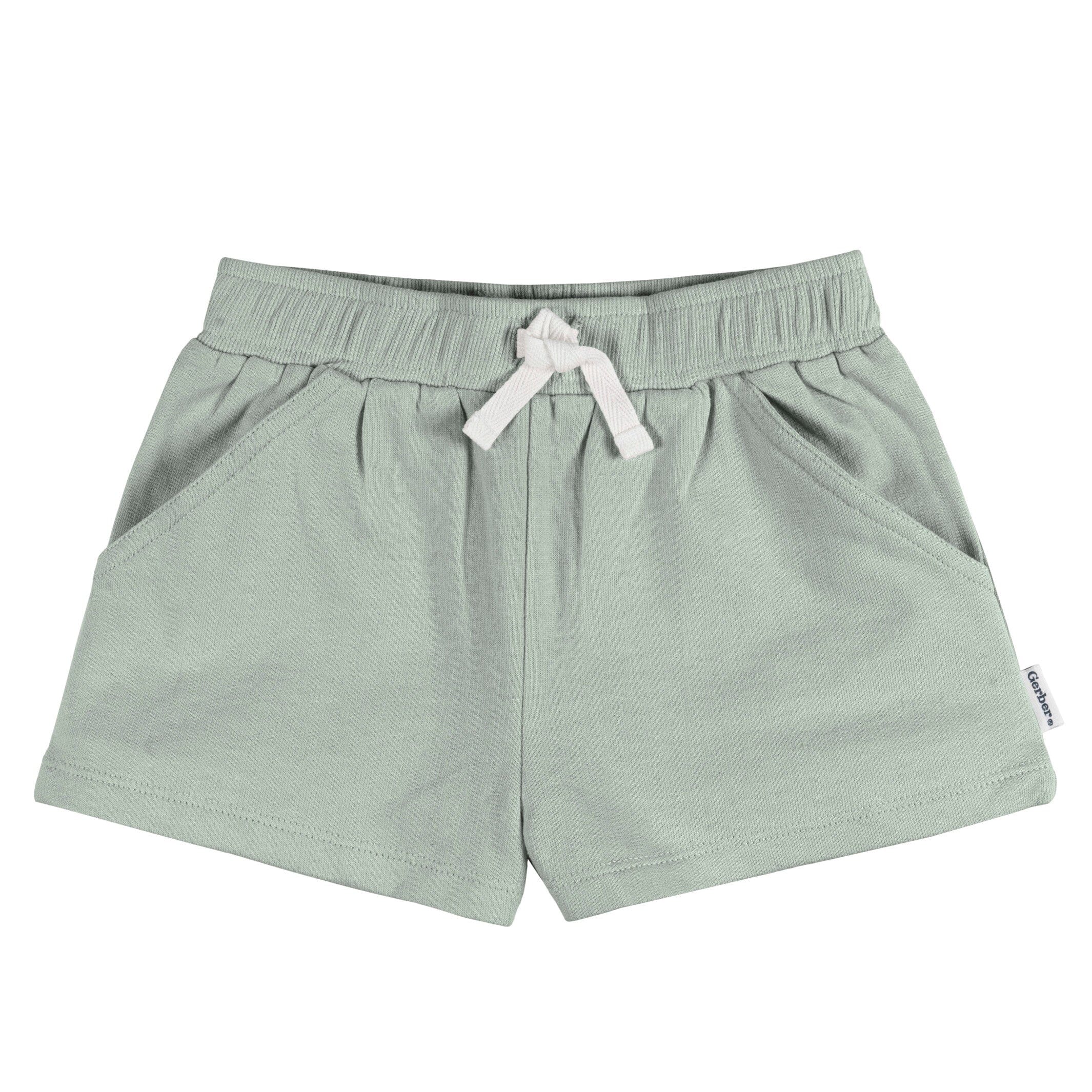 3-Pack Baby & Toddler Girls Green/Oatmeal/Dk Grey Heather Knit Short
