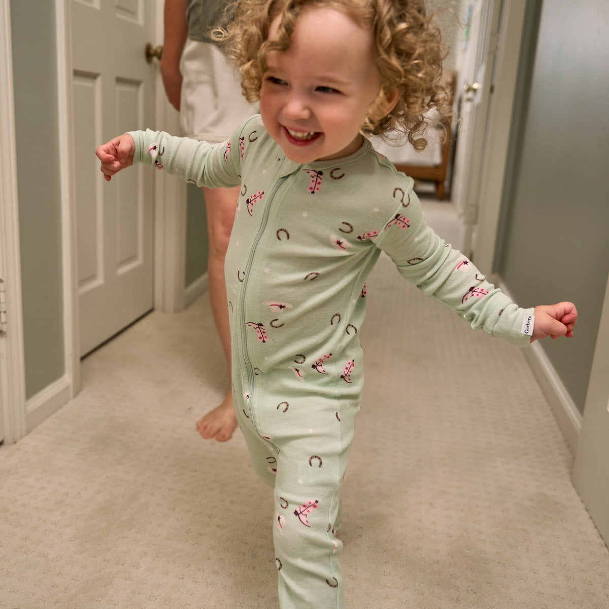 3-Pack Baby & Toddler Girls Horses Snug Fit Footed Pajamas sleepwear Gerber® 