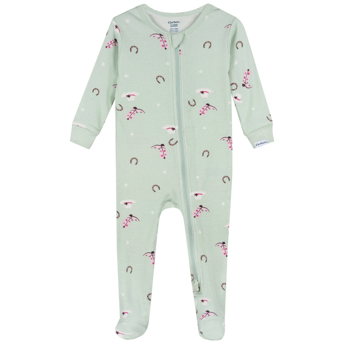 3-Pack Baby & Toddler Girls Horses Snug Fit Footed Pajamas sleepwear Gerber® 