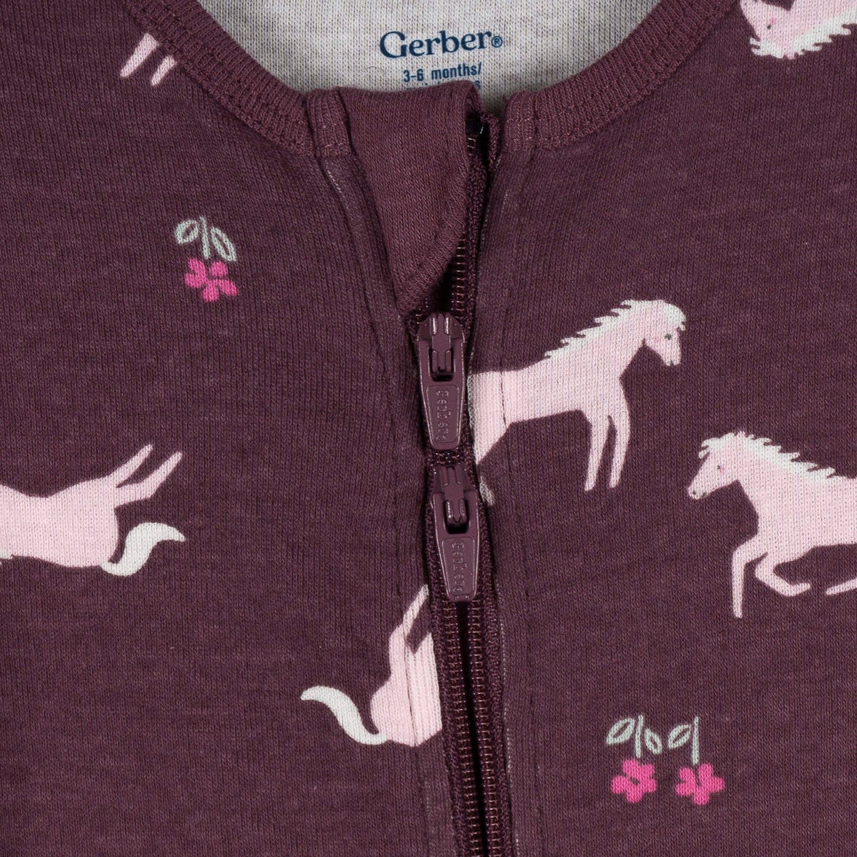 3-Pack Baby & Toddler Girls Horses Snug Fit Footed Pajamas sleepwear Gerber® 